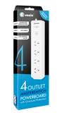4 OUTLET MASTERSWITCH POWERBOARD WHITE