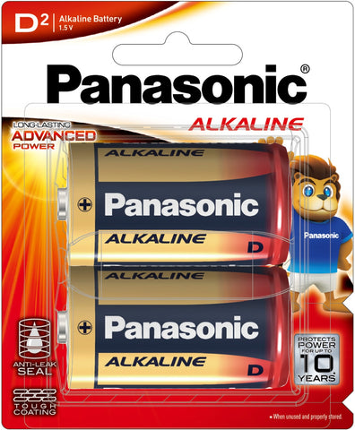 PANASONIC RED ALKALINE D 2PK