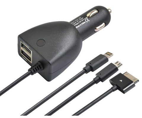 3in1 Cable 2USB Car Charger  4.8A