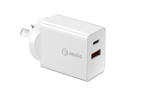2 USB Charger with USB-C and USB-A 20W