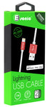 MFI Metallic Lightning to USB Cable Red