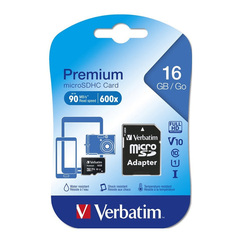 VERBATIM MicroSD Card SDHC CLASS10 16GB